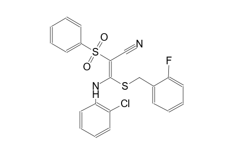 2-propenenitrile, 3-[(2-chlorophenyl)amino]-3-[[(2-fluorophenyl)methyl]thio]-2-(phenylsulfonyl)-, (2E)-