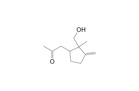 2-Propanone, 1-[2-(hydroxymethyl)-2-methyl-3-methylenecyclopentyl]-, (1R-trans)-