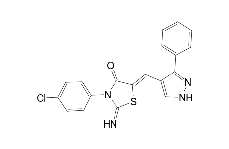 (5Z)-2-azanylidene-3-(4-chlorophenyl)-5-[(5-phenyl-1H-pyrazol-4-yl)methylidene]-1,3-thiazolidin-4-one