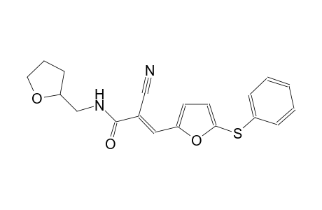 (2E)-2-cyano-3-[5-(phenylsulfanyl)-2-furyl]-N-(tetrahydro-2-furanylmethyl)-2-propenamide