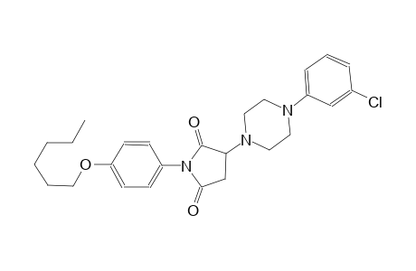 3-[4-(3-chlorophenyl)-1-piperazinyl]-1-[4-(hexyloxy)phenyl]-2,5-pyrrolidinedione