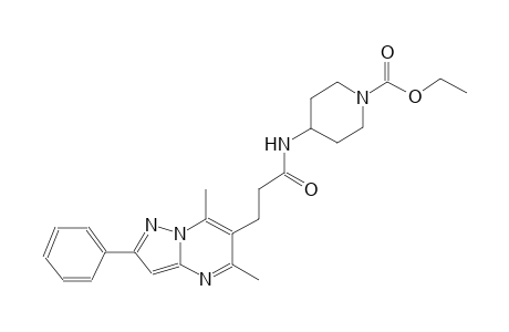 1-piperidinecarboxylic acid, 4-[[3-(5,7-dimethyl-2-phenylpyrazolo[1,5-a]pyrimidin-6-yl)-1-oxopropyl]amino]-, ethyl ester