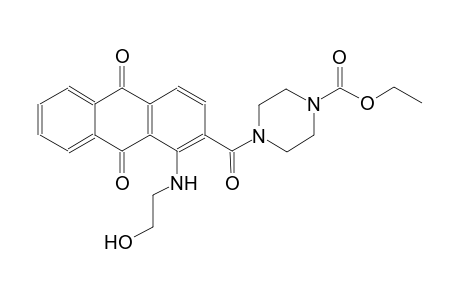 1-piperazinecarboxylic acid, 4-[[9,10-dihydro-1-[(2-hydroxyethyl)amino]-9,10-dioxo-2-anthracenyl]carbonyl]-, ethyl ester