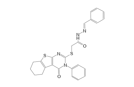 2-[(4-oxo-3-phenyl-3,4,5,6,7,8-hexahydro[1]benzothieno[2,3-d]pyrimidin-2-yl)sulfanyl]-N'-[(E)-phenylmethylidene]acetohydrazide