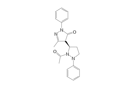1-PHENYL-3-METHYL-4-(1-ACETYL-2-PHENYLPYRAZOLIDIN-5-YL)-PYRAZOL-5-ONE