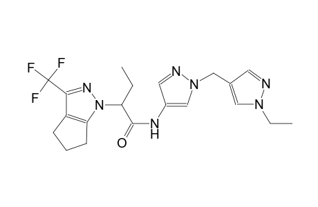 N-{1-[(1-ethyl-1H-pyrazol-4-yl)methyl]-1H-pyrazol-4-yl}-2-(3-(trifluoromethyl)-5,6-dihydrocyclopenta[c]pyrazol-1(4H)-yl)butanamide