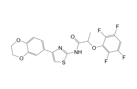 N-[4-(2,3-dihydro-1,4-benzodioxin-6-yl)-1,3-thiazol-2-yl]-2-(2,3,5,6-tetrafluorophenoxy)propanamide