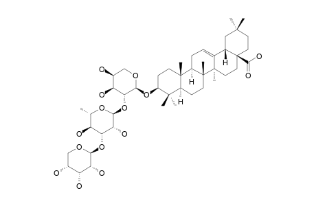 SAPONIN-CP(4);3-O-BETA-D-RIBOPYRANOSYL-(1->3)-ALPHA-L-RHAMNOPYRANOSYL-(1->2)-ALPHA-L-ARABINOPYRANOSYL-OLEANOLIC-ACID