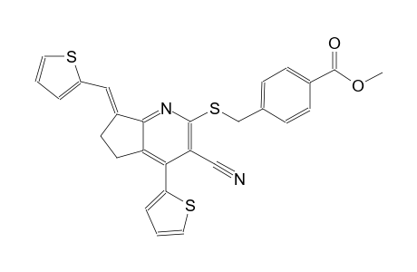 benzoic acid, 4-[[[(7E)-3-cyano-6,7-dihydro-4-(2-thienyl)-7-(2-thienylmethylene)-5H-cyclopenta[b]pyridin-2-yl]thio]methyl]-, methyl ester