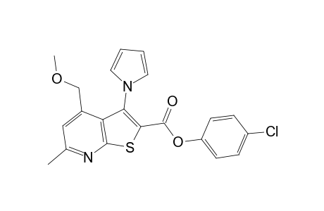 4-Chlorophenyl 4-(methoxymethyl)-6-methyl-3-(1H-pyrrol-1-yl)thieno[2,3-b]pyridine-2-carboxylate