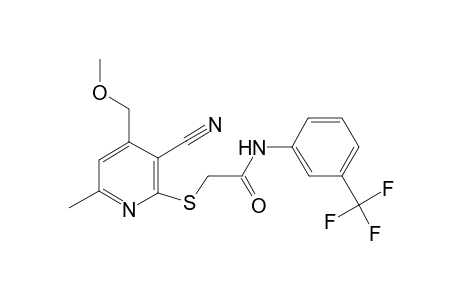 2-[3-cyano-4-(methoxymethyl)-6-methyl-pyridin-2-yl]sulfanyl-N-[3-(trifluoromethyl)phenyl]ethanamide