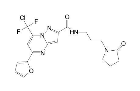 7-[chloranyl-bis(fluoranyl)methyl]-5-(furan-2-yl)-N-[3-(2-oxidanylidenepyrrolidin-1-yl)propyl]pyrazolo[1,5-a]pyrimidine-2-carboxamide