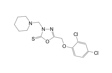 5-[(2,4-dichlorophenoxy)methyl]-3-(1-piperidinylmethyl)-1,3,4-oxadiazole-2(3H)-thione