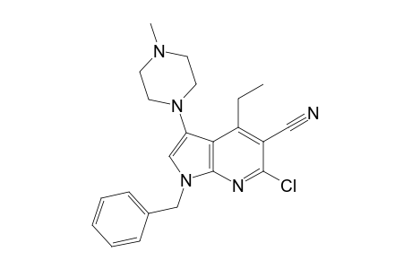 1-Benzyl-3-(4'-methylpiperazinyl-1'-methyl)-4-methyl-5-cyano-6-chloro-7-azaindole