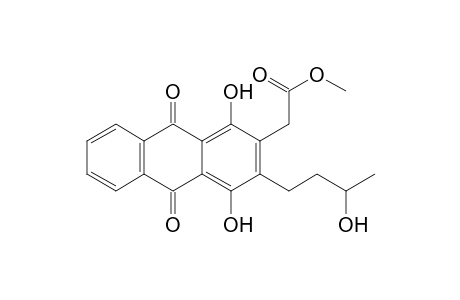 2-Anthraceneacetic acid, 9,10-dihydro-1,4-dihydroxy-3-(3-hydroxybutyl)-9,10-dioxo-, methyl ester