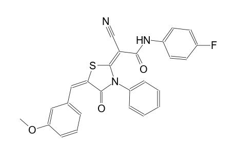 (2E)-2-cyano-N-(4-fluorophenyl)-2-[(5E)-5-(3-methoxybenzylidene)-4-oxo-3-phenyl-1,3-thiazolidin-2-ylidene]ethanamide