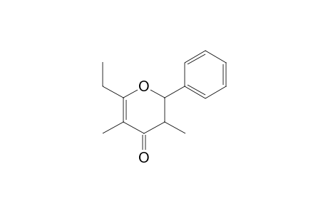 (2RS,3SR)-6-Ethyl-2-phenyl-2,3-dihydro-3,5-dimethyl-4H-pyran-4-one