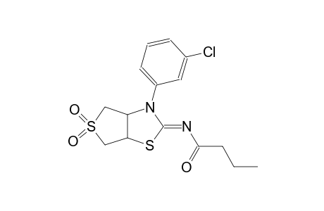 N-((2Z)-3-(3-chlorophenyl)-5,5-dioxidotetrahydrothieno[3,4-d][1,3]thiazol-2(3H)-ylidene)butanamide