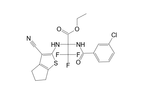 Propanoic acid, 2-(3-chlorobenzoylamino)-2-(5,6-dihydro-3-cyano-4H-cyclopenta[b]thien-2-ylamino)-3,3,3-trifluoro-, ethyl ester