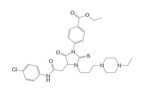 ethyl 4-{4-[2-(4-chloroanilino)-2-oxoethyl]-3-[3-(4-ethyl-1-piperazinyl)propyl]-5-oxo-2-thioxo-1-imidazolidinyl}benzoate