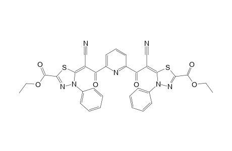 2,6-Bis-[(2E)-2-(5-ethoxycarbonyl-3-phenyl-1,3,4-thiadiazol-2(3H)-ylidene)-3-oxopropanenitrile-2-yl]pyridine