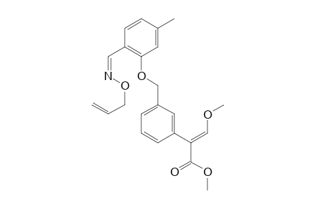 Benzeneacetic acid, alpha-(methoxymethylene)-3-[[5-methyl-2-[[(2-propenyloxy)imino]methyl]phenoxy]methyl]-, methyl ester