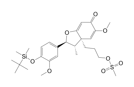 (+-)-(2.beta.,3.alpha.,3a.alpha.)-2-[4-[(tert-Butyldimethylsilyl)oxy]-3-methoxyphenyl]-3,3a-dihydro-5-methoxy-3-methyl-3a-[3-[(methylsulfonyl)oxy]propyl]-6(2H)-benzofuranone