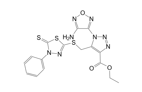 ethyl 1-(4-amino-1,2,5-oxadiazol-3-yl)-5-{[(4-phenyl-5-thioxo-4,5-dihydro-1,3,4-thiadiazol-2-yl)sulfanyl]methyl}-1H-1,2,3-triazole-4-carboxylate
