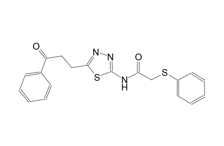 N-[5-(3-oxo-3-phenylpropyl)-1,3,4-thiadiazol-2-yl]-2-(phenylsulfanyl)acetamide