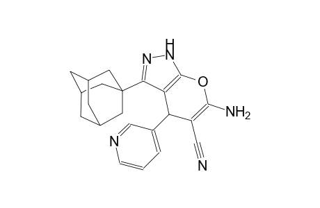 pyrano[2,3-c]pyrazole-5-carbonitrile, 6-amino-1,4-dihydro-4-(3-pyridinyl)-3-tricyclo[3.3.1.1~3,7~]dec-1-yl-