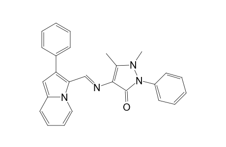 2-Phenyl-3-[(1,5-dimethyl-2-phenylpyrazol-3-on-4-yl)iminomethyl]indolizine
