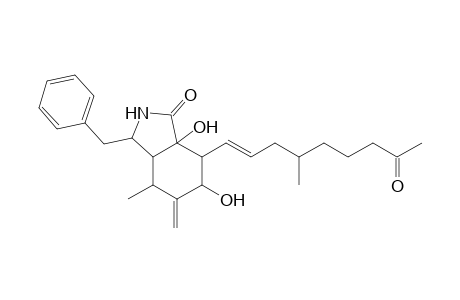 1-Benzyl-3a,5-dihydroxy-7-methyl-4-(4-methyl-8-oxo-non-1-enyl)-6-methylene-3-oxo-3a,4,5,6,7,7ahexahydroisoindoline