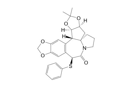 (3a.alpa.,4aS(*),10.beta.,15b.beta.,15c.alpha.)-(+-)-10-phenylthio-3a,6,7,10,15b,15c-hexahydro-2,2-dimethyl-5H-[1,3]dioxolo[4,5-h[-1,3-dioxolo[4,5]cyclopenta[1,2-a]pyrrolo[2,1-b][3]benzazepin-9(4H)-one