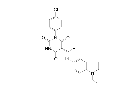 (5E)-1-(4-chlorophenyl)-5-{[4-(diethylamino)anilino]methylene}-2,4,6(1H,3H,5H)-pyrimidinetrione