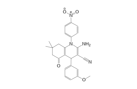 2-amino-4-(3-methoxyphenyl)-7,7-dimethyl-1-(4-nitrophenyl)-5-oxo-1,4,5,6,7,8-hexahydro-3-quinolinecarbonitrile