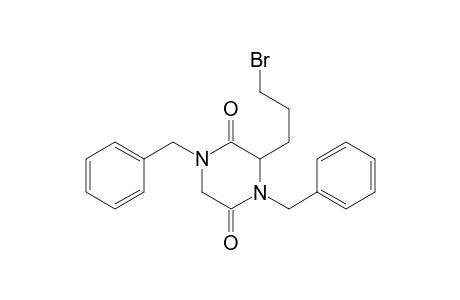 2,5-Piperazinedione, 3-(3-bromopropyl)-1,4-bis(phenylmethyl)-, (.+-.)-