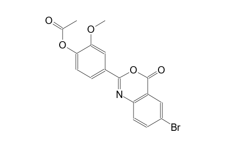 4-(6-bromo-4-oxo-4H-3,1-benzoxazin-2-yl)-2-methoxyphenyl acetate