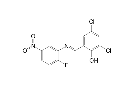 2,4-Dichloro-6-((E)-[(2-fluoro-5-nitrophenyl)imino]methyl)phenol