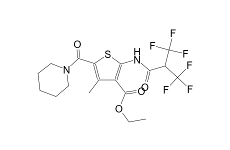 4-Methyl-5-(piperidine-1-carbonyl)-2-[[3,3,3-trifluoro-2-(trifluoromethyl)propanoyl]amino]thiophene-3-carboxylic acid ethyl ester