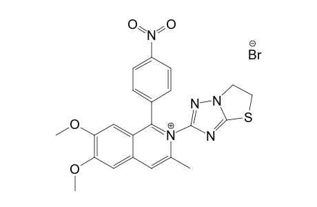 6,7-DIMETHOXY-3-METHYL-1-(4-NITROPHENYL)-N-(5',6'-DIHYDRO-THIAZOLO-[3,2-B]-[1,2,4]-TRIAZOL-2'-YL)-ISOQUINOLINIUM-BROMIDE