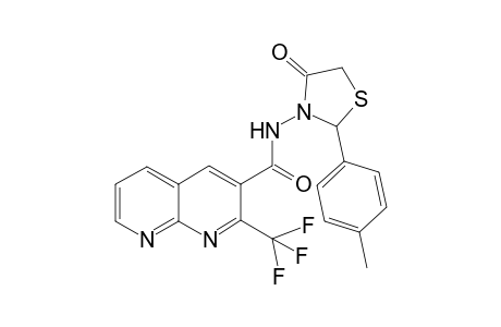 2-(p-Methylphenyl)-3-(2-trifluoromethyl)-1,8-naphthyridine-3-carbonylamino)-4-thiazolidinone