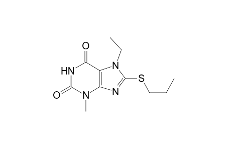 7-Ethyl-3-methyl-8-(propylsulfanyl)-3,7-dihydro-1H-purine-2,6-dione