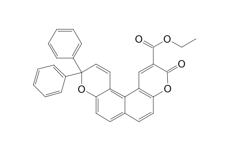 Ethyl 2-oxo-10,10-diphenyl-3H,10H-pyrano[2',3' ; 7,8]naphtho[2,1-b]pyran-2-carboxylate