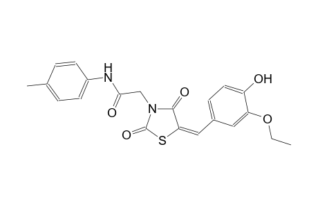 2-[(5E)-5-(3-ethoxy-4-hydroxybenzylidene)-2,4-dioxo-1,3-thiazolidin-3-yl]-N-(4-methylphenyl)acetamide