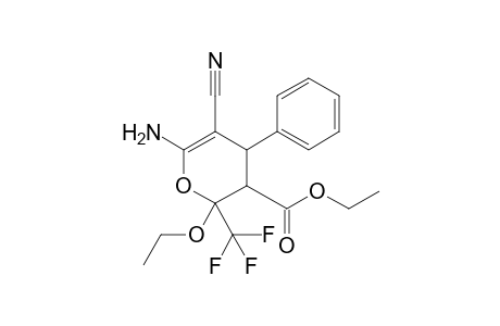 Ethyl 6-amino-5-cyano-2-ethoxy-4-phenyl-2-trifluoromethyl-3,4-dihydro-2H-pyran-3-carboxylate