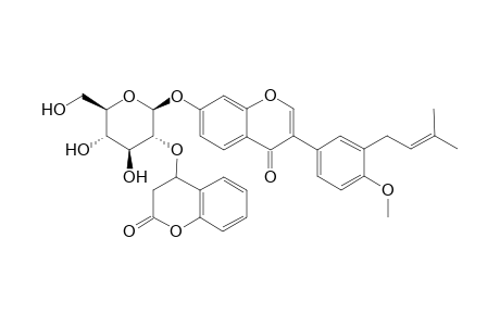 3'-Prenyl-4'-methoxy-isoflavone-7-O-.beta.-D-[2"-(p-coumaroyl)glucopyranoside]