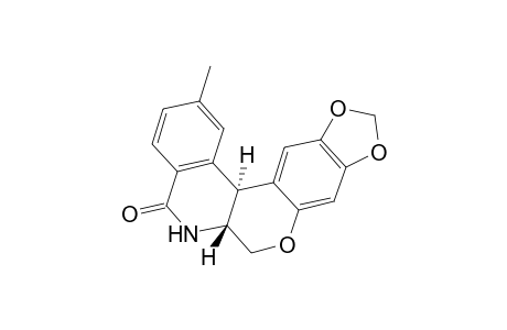 (+-)-Trans-2,3-methylenedioxy-11-methyl-6a,12b-dihydro-6H-chromeno[3,4-c]isoquinolin-8-one