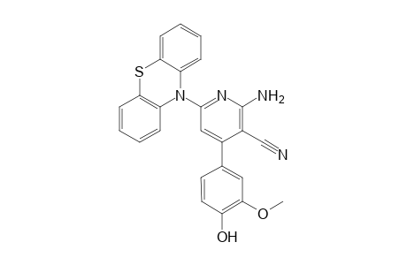 N-(2-Amino-4-(4-hydroxy-3-methoxyphenyl)-3-cyanopyridin-6-yl)phenothiazine