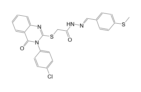 2-{[3-(4-chlorophenyl)-4-oxo-3,4-dihydro-2-quinazolinyl]sulfanyl}-N'-{(E)-[4-(methylsulfanyl)phenyl]methylidene}acetohydrazide