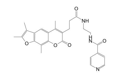 4-pyridinecarboxamide, N-[2-[[1-oxo-3-(2,3,5,9-tetramethyl-7-oxo-7H-furo[3,2-g][1]benzopyran-6-yl)propyl]amino]ethyl]-